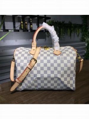 Louis Vuitton Speedy 30cm Bandouliere Bag Damier Azur Canvas Fall/Winter 2017 Collection N41373, Beige