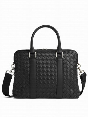 Bottega Veneta Slim Classic Intrecciato Briefcase 690702 Black