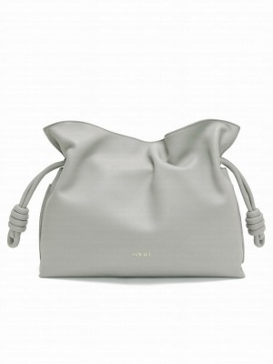 Loewe Flamenco Clutch In Nappa Calfskin Gray