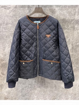 Prada Women's Diamond Checkered Jacket Black