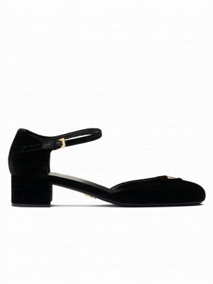Prada Women's Velvet Pumps 1I357N Black