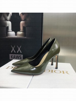 Dior Brushed Calfskin Essence 9.5cm Pumps Olive green 2022 Collection
