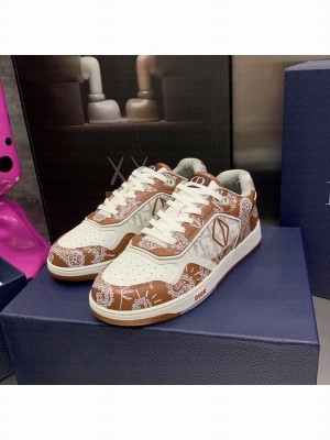 Dior Unisex B27 Low-Top Sneaker Smooth Calfskin with Dior Oblique Jacquard Brown 2023 