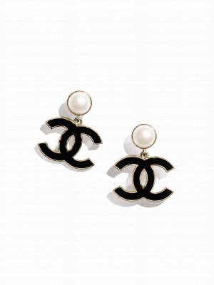 Chanel Pendant Earrings ABF396 Black