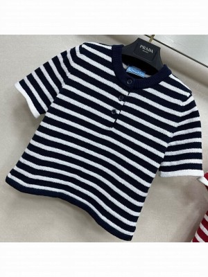 Prada Striped Short Top Black 2025