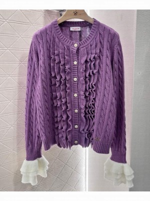 Valentino Women's Wool Cardigan Purple