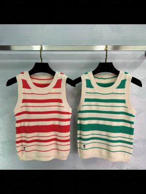 Dior Striped Knit Vest Red/Green 2025