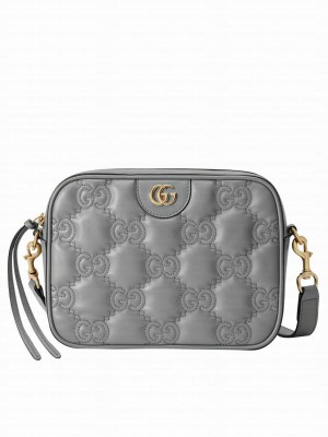 Gucci GG Matelasse Leather Shoulder Bag 702234 Gray