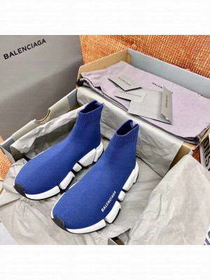 Balenciaga Speed 2.0 Knit Sock Sneakers Spring/Summer 2021 Collection, Navy/White