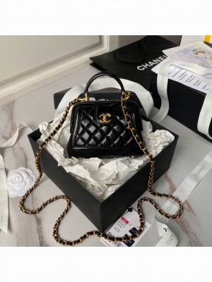 CHANEL 24A MINI BAG WITH TOP HANDLE AS4109 black