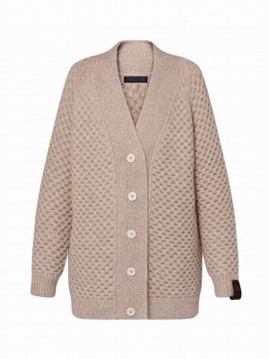 Louis Vuitton Women's Honeycomb Knit Cardigan Cream