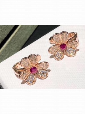 Van Cleef & Arpels Frivole Earrings Pink Gold