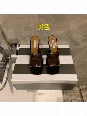 Aquazzuea 8.5cm Crystal heel TUP Black Mule 2022 Collection