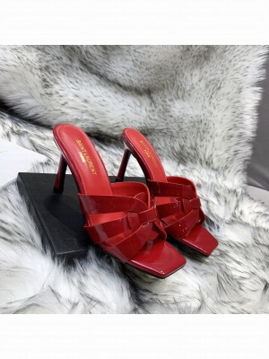 Saint Laurent YSL Patent Leather Slide 10cm Red 04 2021 Collection