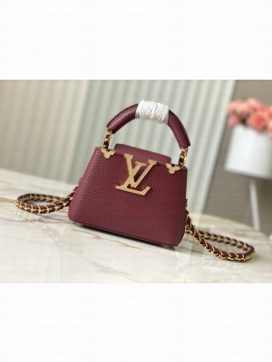 Louis Vuitton Capucines nano M24583 burgundy&Crystal