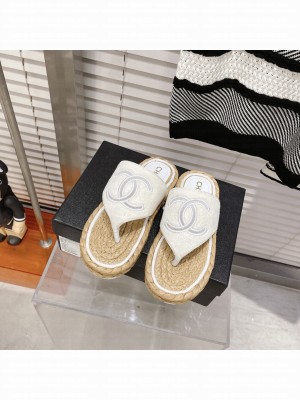 Chanel Espadrilles Tweed Sandals G38947 White 2022 Collection
