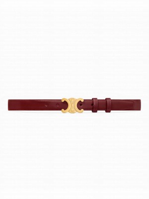 Celine Medium 25mm Triomphe Belt In Taurillon Leather Mauve