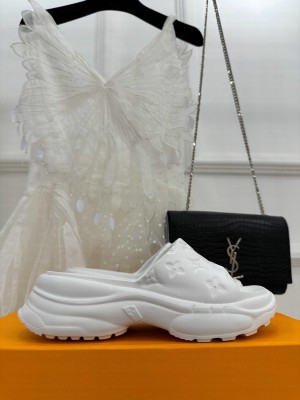 Louis Vuitton Pool 55 Flat Comfort Mules White