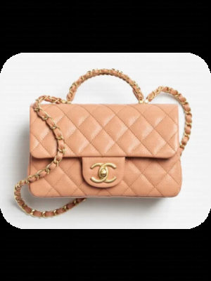 CHANEL Mini Flap Bag with Top Handle AS5701 Camel