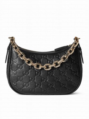 Gucci GG Emblem Small Shoulder Bag 815409 Black