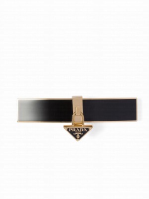 Prada Women's Metal Hair Clip Black
