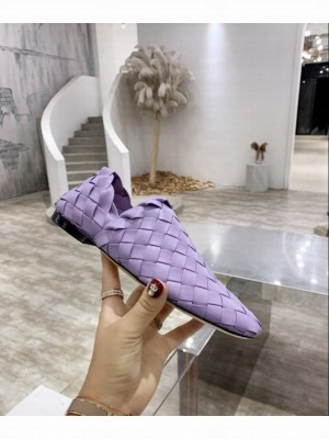 BOTTEGA VENETA Lavender Stacked leather heel with thin leather outsole  Slipper