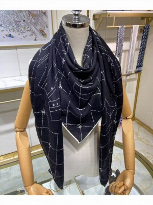 Chanel Women's Line Printing Square Scarf