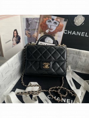 Chanel SMALL FLAP BAG WITH TOP HANDLE AS5111 black