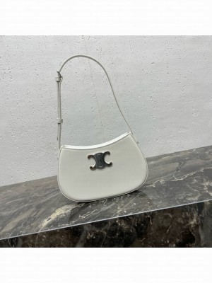 Celine MEDIUM TILLY BAG IN SHINY CALFSKIN 115703 white&Silver