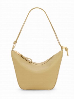 Loewe Mini Hammock Hobo Bag In Classic Calfskin Apricot