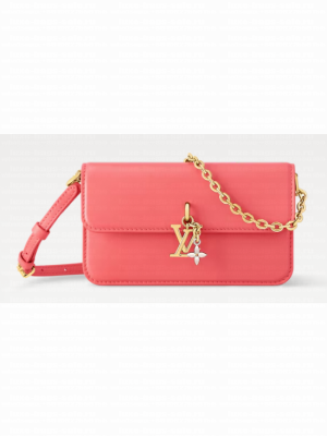 Louis Vuitton NEW Wallet On Chain LV Bloom M14581 Sweet Coral