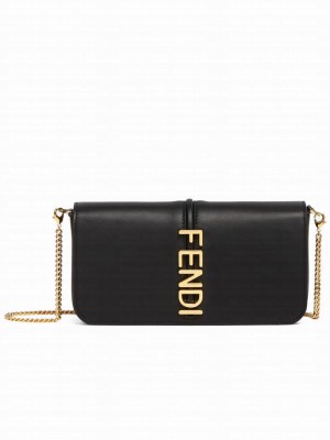 Fendi Fendigraphy Wallet On Chain 8BS076 Black