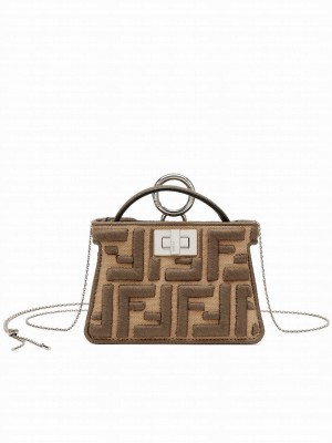 Fendi Nano Peekaboo Charm 7AR993 Coffee