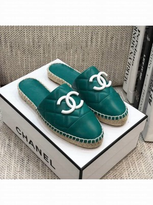 Chanel Quilted Lambskin Flat Espadrilles Blue Spring/Summer 2021 Collection