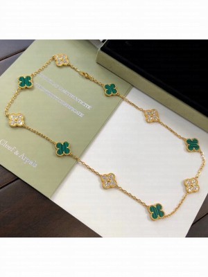 Van Cleef & Arpels 10 Clovers Long Necklace Green 31 2020 Collection
