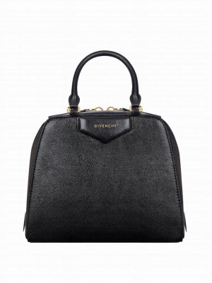 Givenchy Mini Antigona Cube Bag In Leather Black