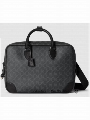 Gucci GG EMBLEM MEDIUM BRIEFCASE 821149 black