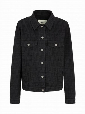 Fendi Women's FF Denim Jacket Black