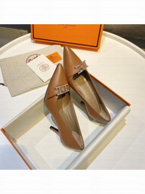 Hermes Blush 40 Brown goatskin with "Hapi" buckle. 2021 Collection
