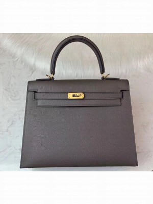 Hermes Kelly 25cm Bag in Original Epsom Leather Gray