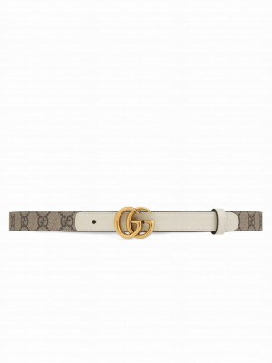 Gucci GG Marmont Thin Belt White
