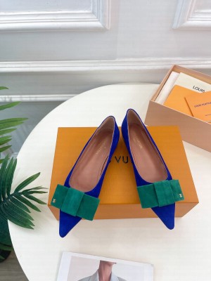 Louis Vuitton Blossom Flat Ballerinas in Suede Blue/Green 2023 
