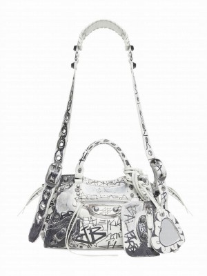 Balenciaga Neo Cagole XS Handbag Graffiti Cream