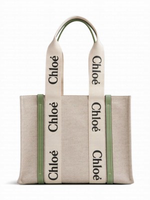 Chloe Medium Woody Tote Bag Green