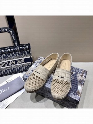 DIOR GRANVILLE ESPADRILLE Beige Mesh Embroidery