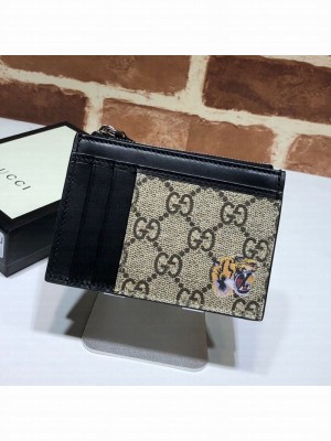 Gucci GG Canvas Leather Tiger Card Case 597555 2019 Collection