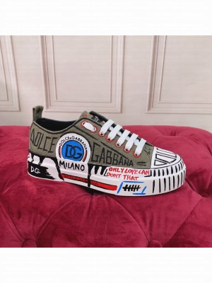 DOLCE & GABBANA UNISEX CALFSKIN 2.ZERO CUSTOM LOW-TOP SNEAKERS WITH CONTRASTING DETAILS 2022 COLLECTION 013