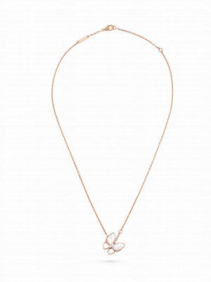 Van Cleef & Arpels Women's Two Butterfly Pendant Red