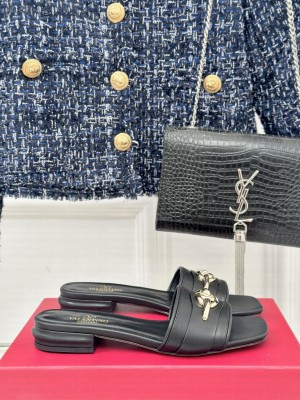 Valentino VLogo The Bold Edition Slip-On Sandals black