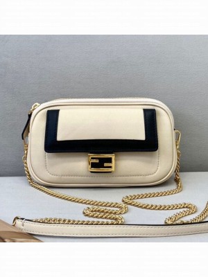 Fendi Easy 2 Baguette Chain Mini Bag White  2021 Collection